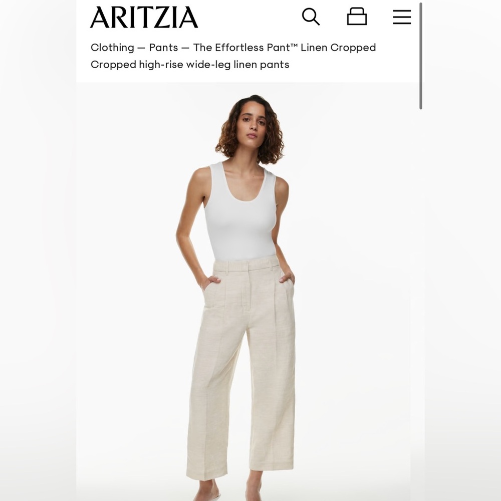 Aritzia Effortless High Rise Linen Pants